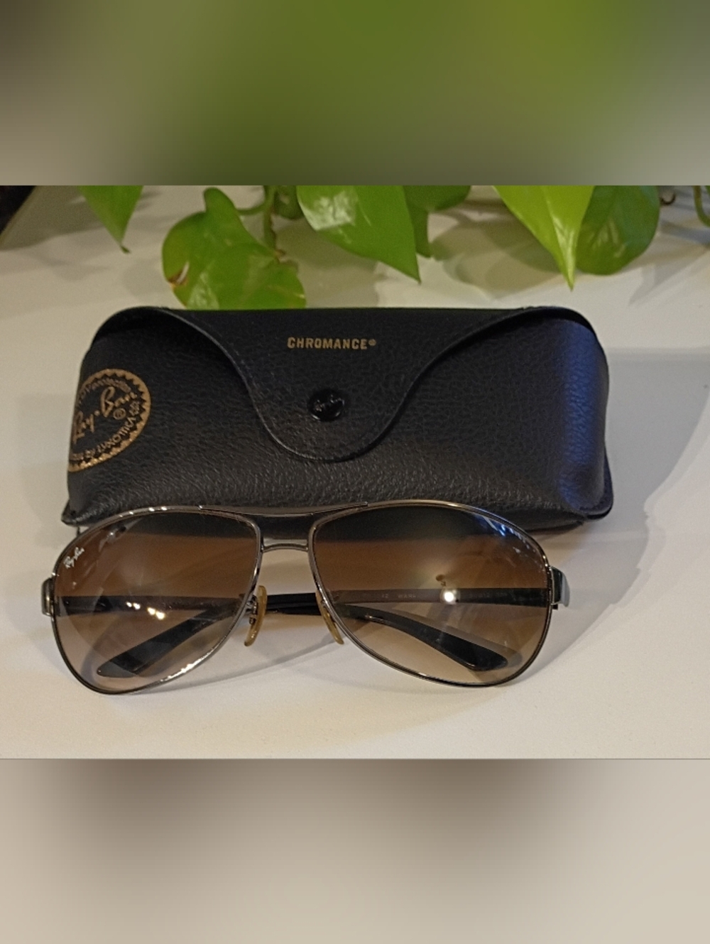 Ray-Ban Women Silver Frame Brown Gradient Aviator Sunglasses